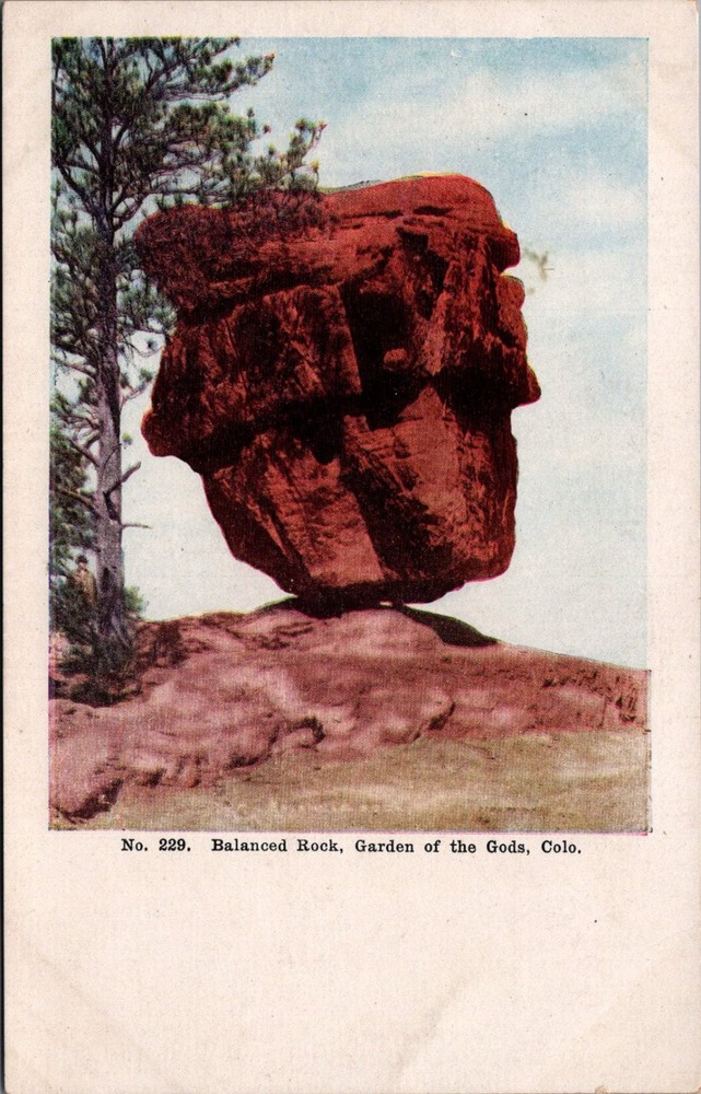 Balanced Rock Garden of the Gods Colorado Springs Postcard Thayer Pub