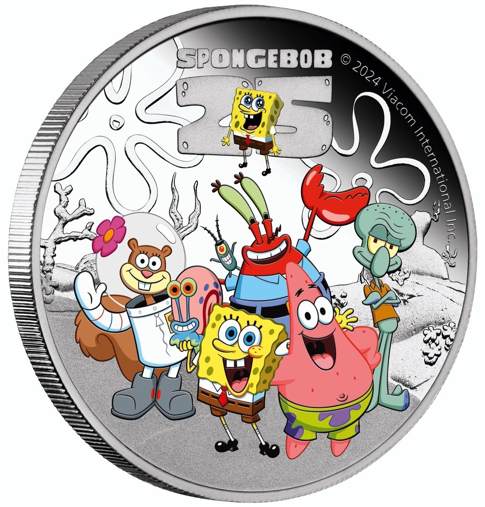 SpongeBob and friends 1 oz silver proof coin Tuvalu 2024