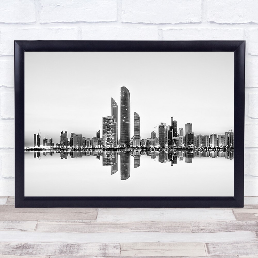 Urban Reflection Skyline City Skyscraper Tower Building Water Art Print