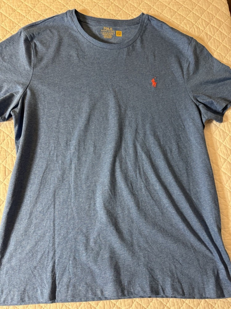 Men’s Polo Ralph Lauren Short  Sleeve T Shirt Custom Slim Fit XL Blue NWOT