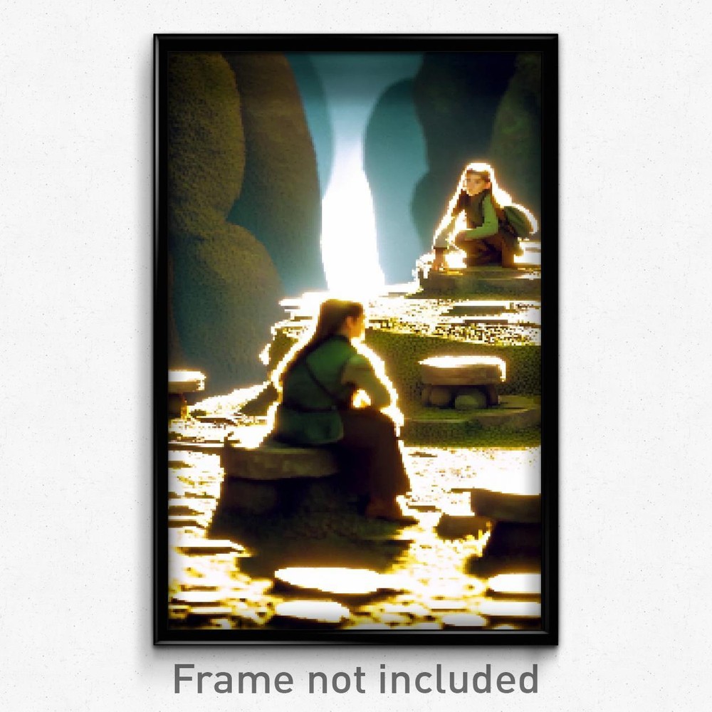 Pixel Art Poster - Thoughtful Dolmen (8 Bit Psychedelic Trippy Video Game Print)