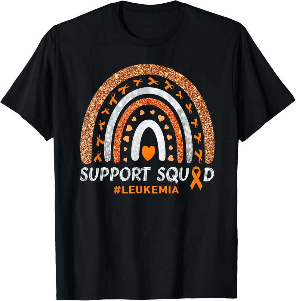Support Squad Leukemia Awareness Rainbow T-Shirt Hoodie