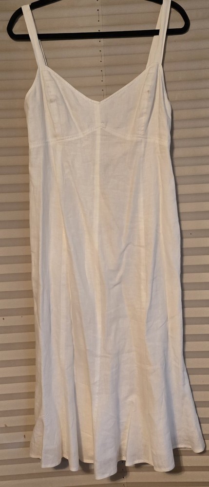 Ralph Lauren White Linen Sun Dress Size 8 Fully Lined