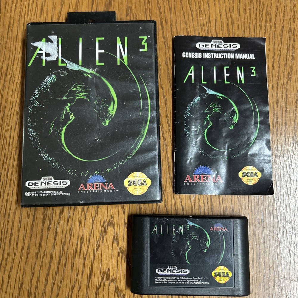 Alien 3 (Sega Genesis, 1993) Arena Entertainment Complete In Box CIB Video Game