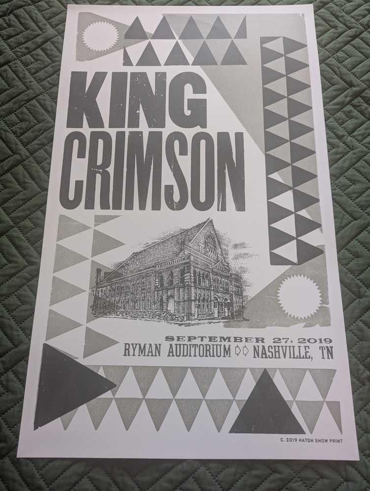 King Crimson Hatch Show Print Ryman 2019