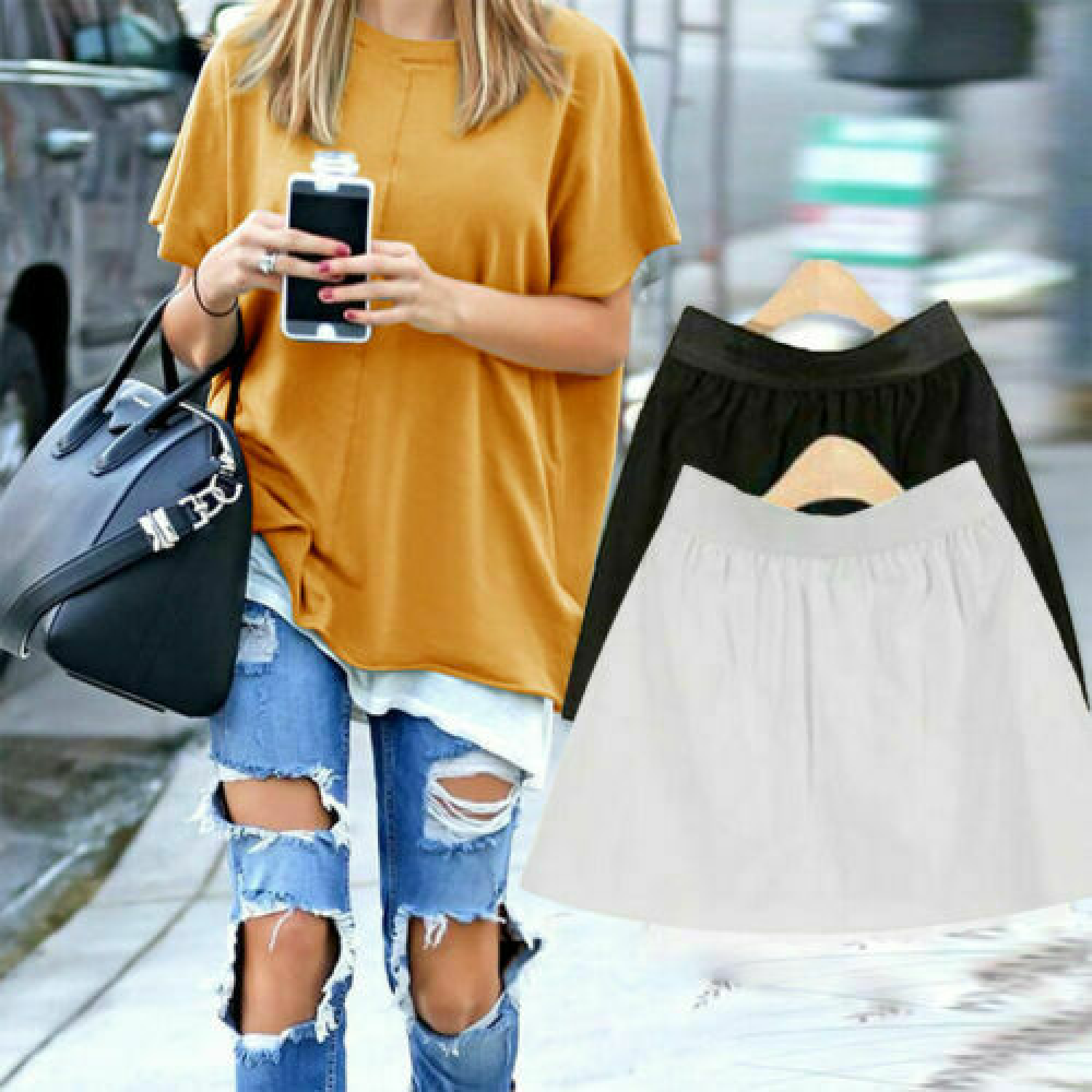 UK Women Fake Hack Layering Adjustable Fake Top Lower Sweep Skirt Skirt Extender