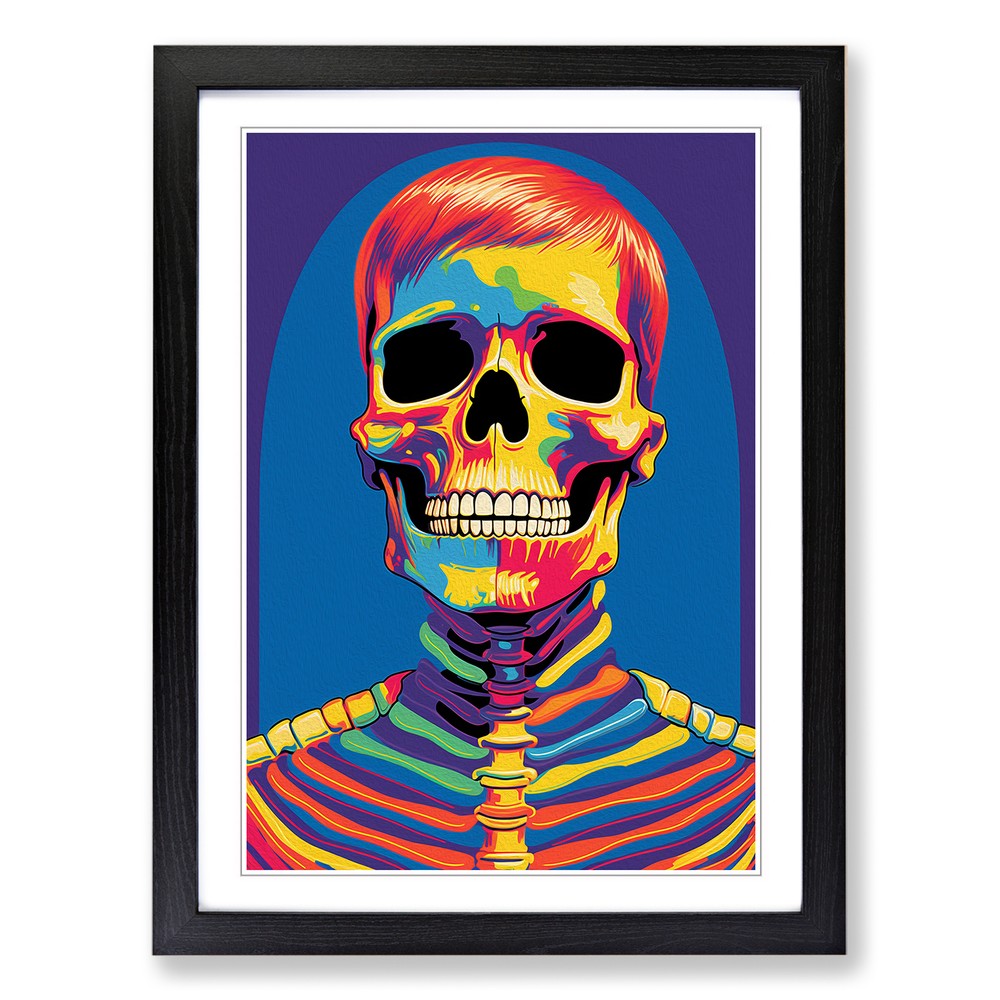 Skeleton Pop Wall Art Print Framed Canvas Picture Poster Decor Living Room
