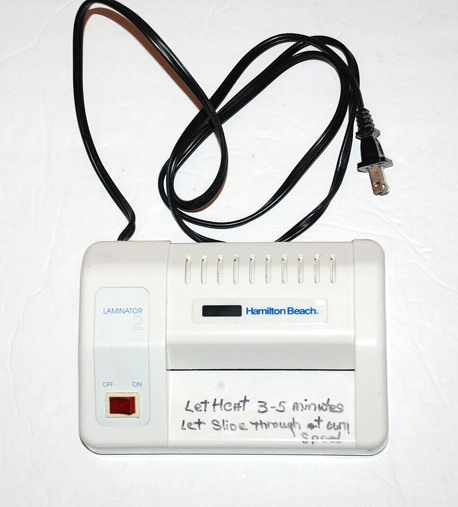 HAMILTON BEACH LAMINATOR 2 Machine Model 80800 Card Size Sealing Equipment Craft