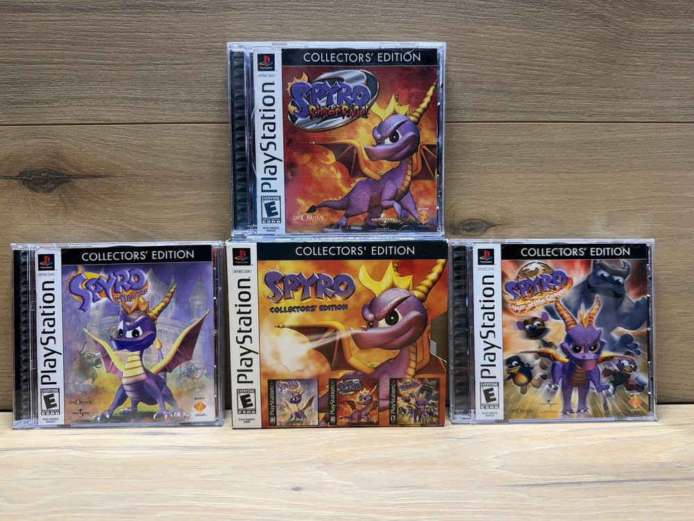 Spyro: Collector's Edition PS1 PlayStation 1 Complete CIB 3 Games Spyro Dragon