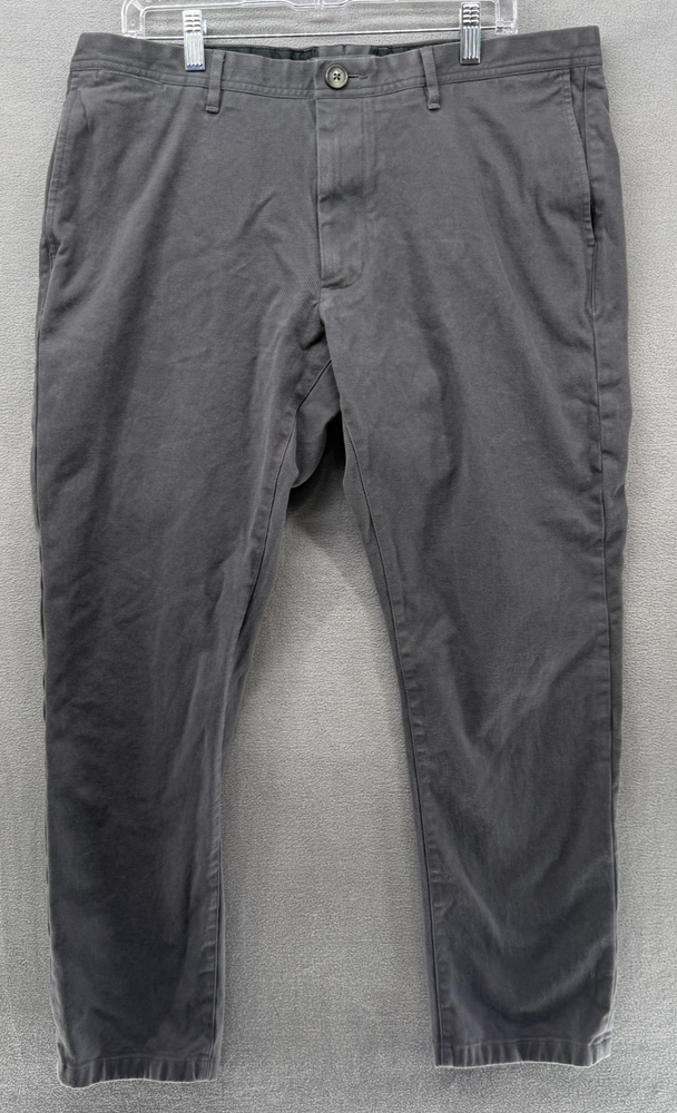 Proper Cloth Dress Pants Mens 38x30 Brenta Charcoal Brushed Stretch Twill Casual