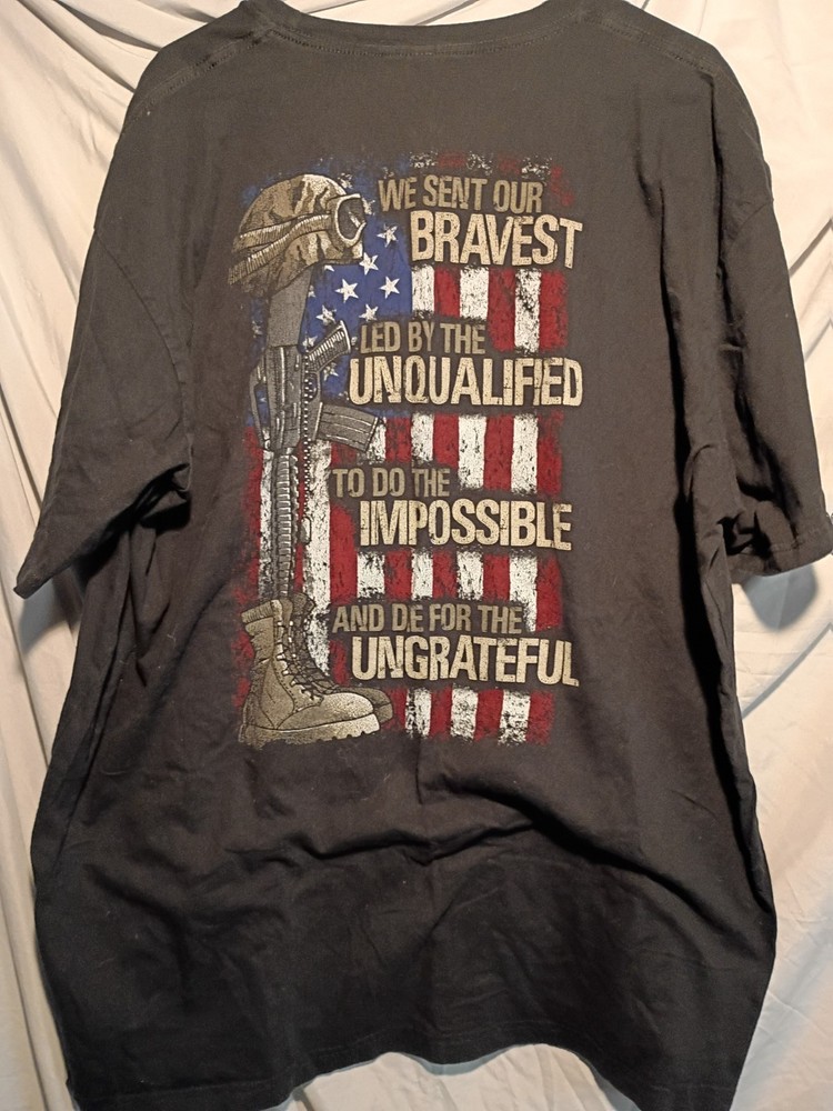 Amend Apparel Men's XL Black Graphic Crew Neck Short Sleeve USA Military T-Shirt