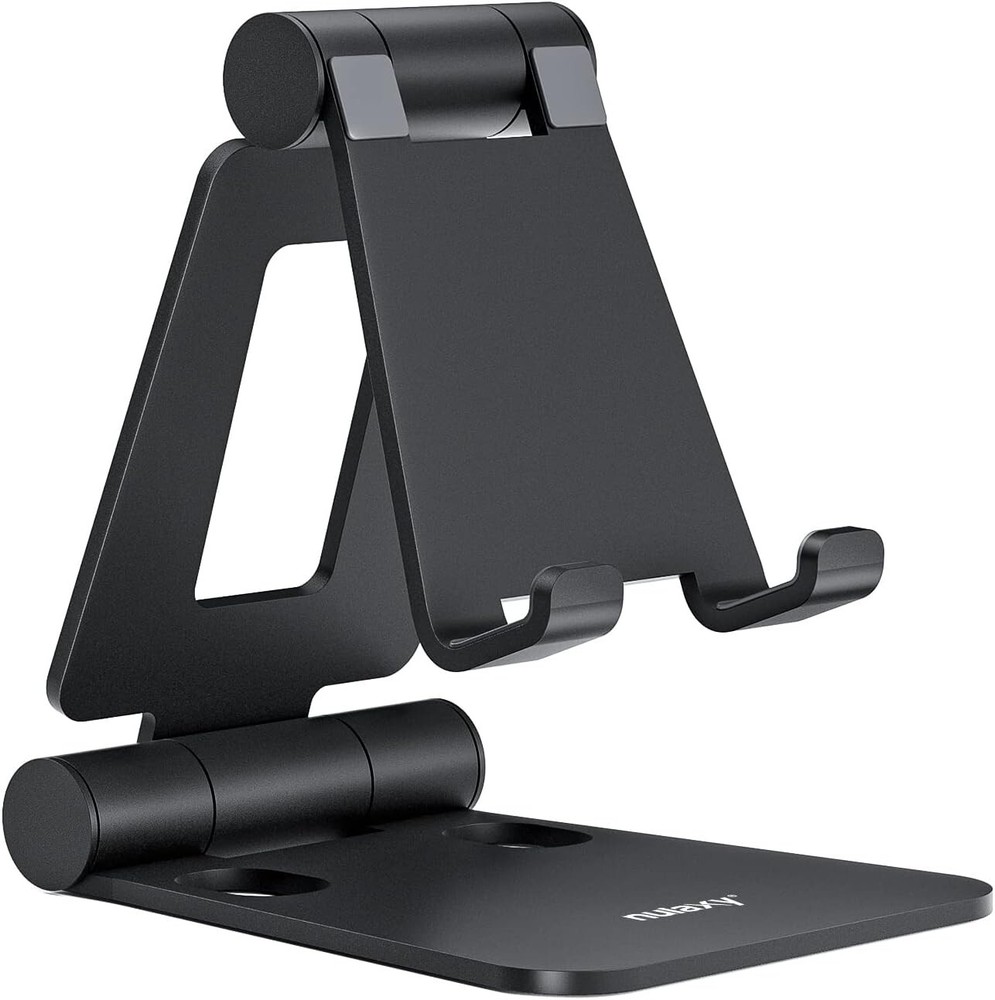 Dual Folding Cell Phone Stand, Fully Adjustable Foldable Desktop Phone Holder...