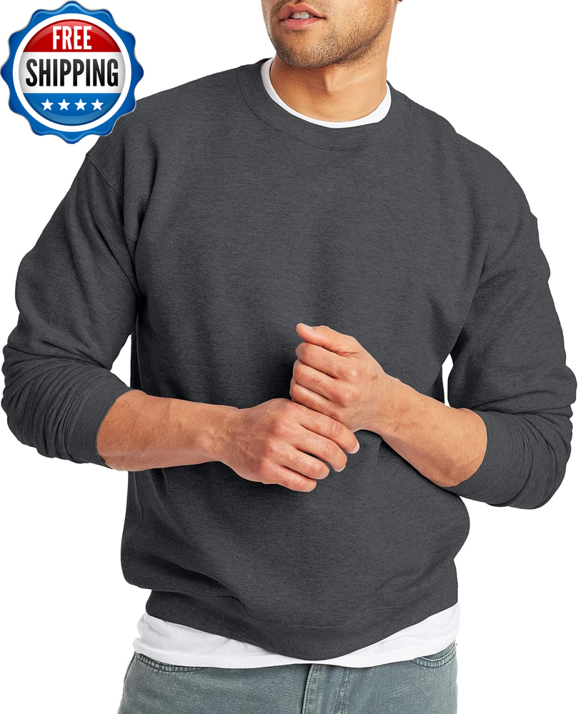Ecosmart Fleece, Cotton-Blend Pullover, Crewneck Sweatshirt for Men (1 or 2 Pack