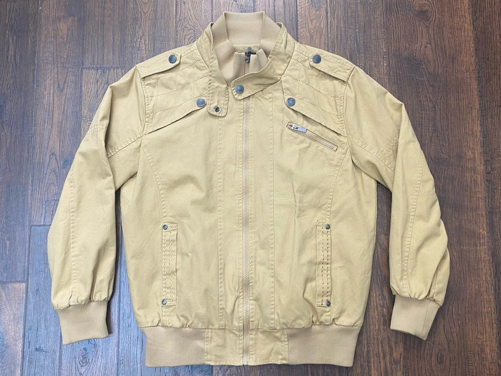 Chou Yatou Zip Up Bomber Jacket Mens Small Light Brown Lined