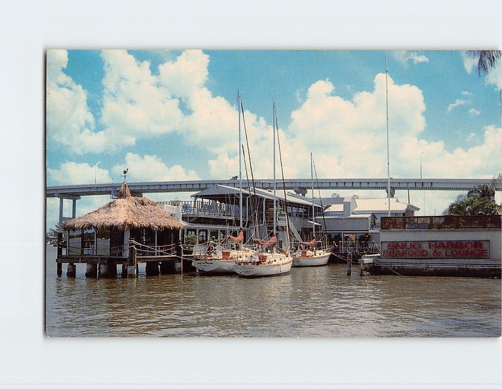 Postcard Snug Harbor Restaurant Fort Myers Beach Florida USA