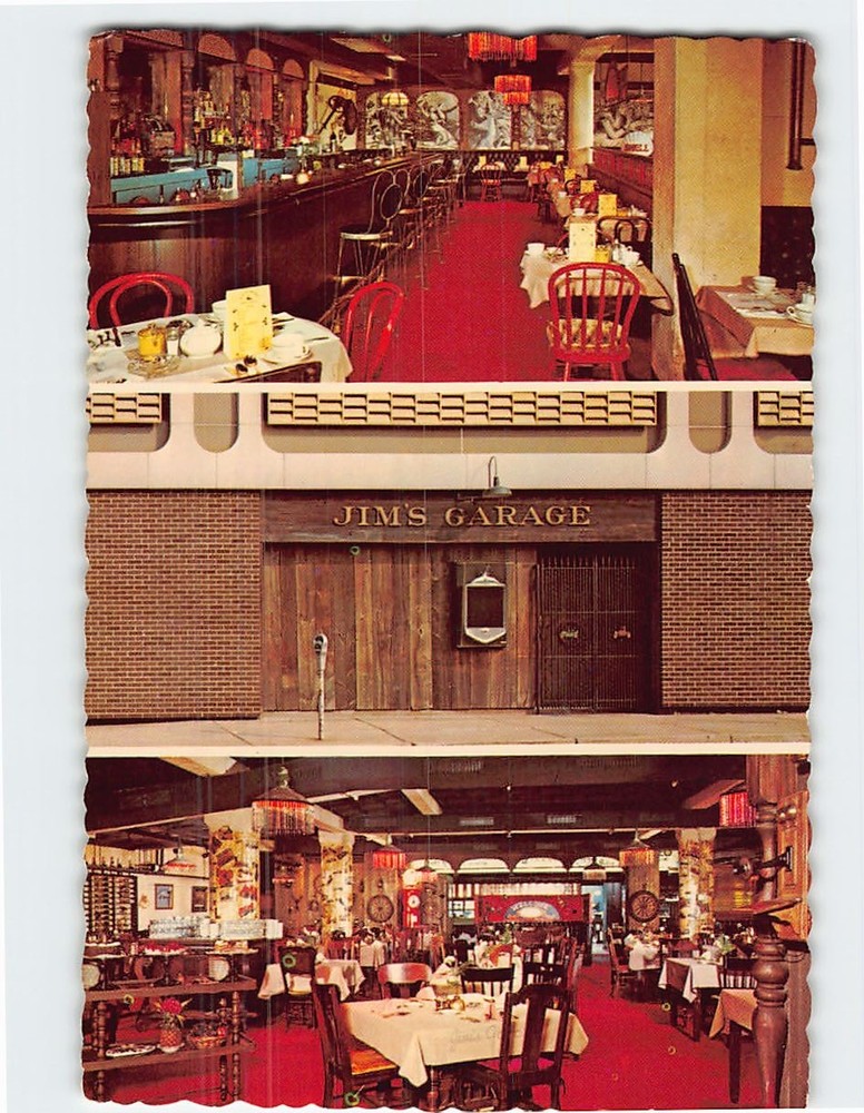 Postcard Jim's Garage Saloon Restaurant Detroit Michigan USA