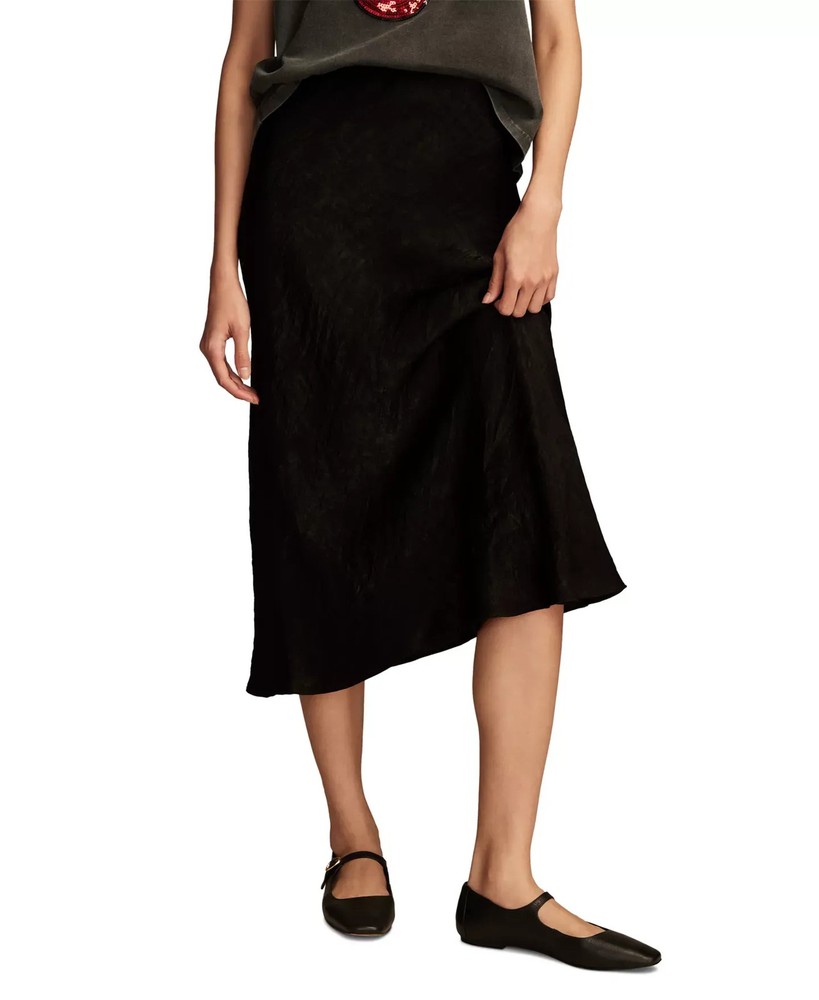 Lucky Brand Women's Skirt Sz XS Satin Silky Midi Slip