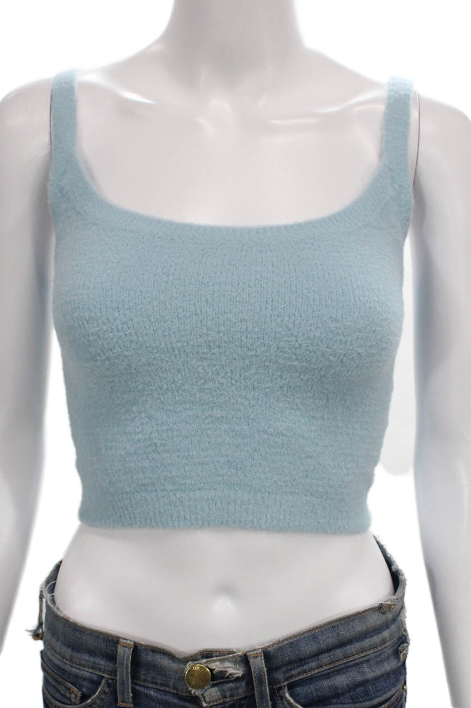 Wilfred Free Women Basic Tank Scoop Neck Sleeveless Blue Nylon Size XSFree Shipping in US $100+ Orders | $6.95 Orders Below