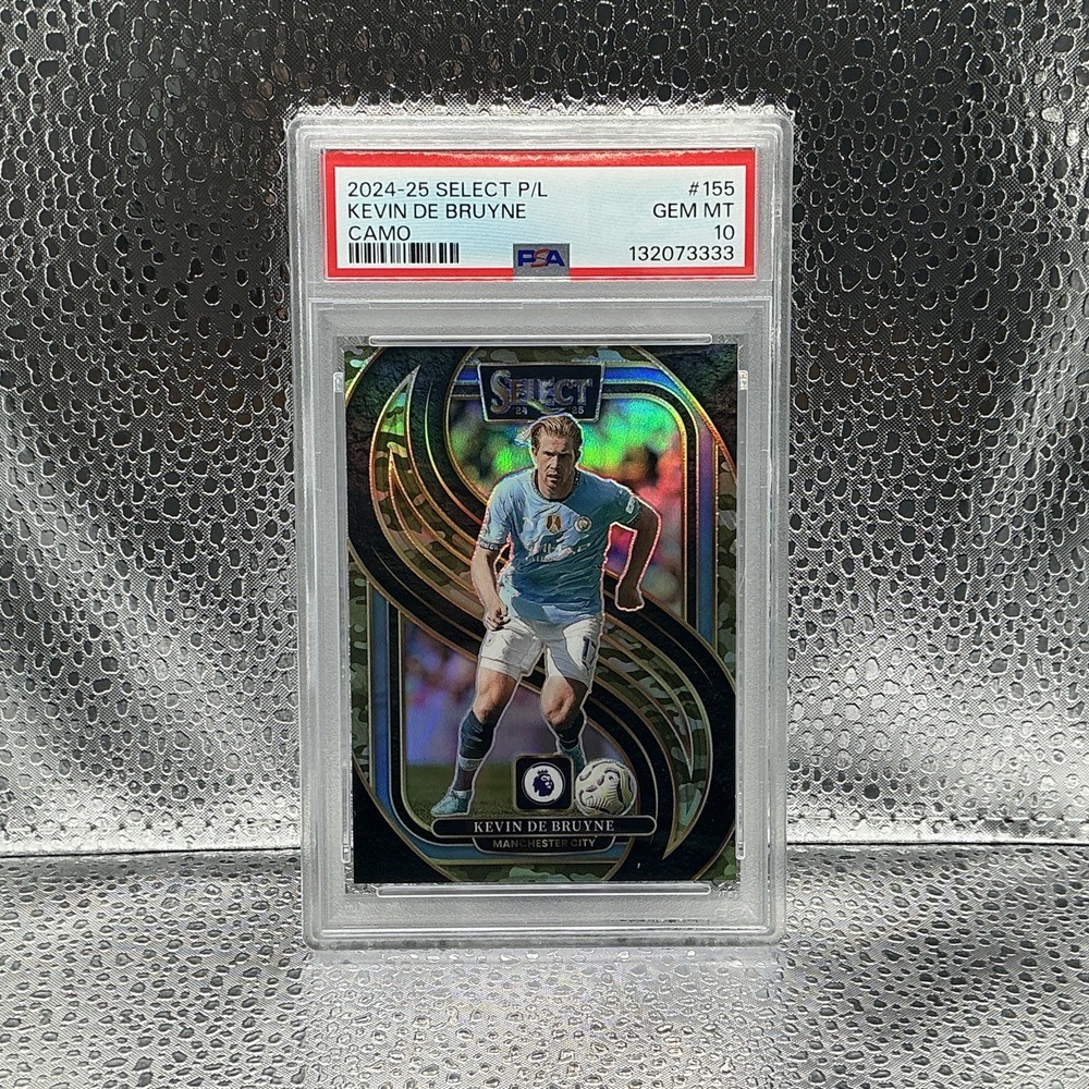 2024-25 Panini Select P/L Kevin De Bruyne Camo /150 POP 2 PSA 10 Manchester City