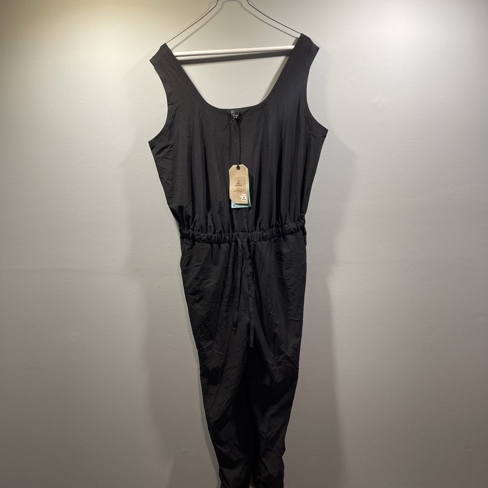 Prana Railay Womens Large Black One Piece Tank Breathable Jumpsuit NWT