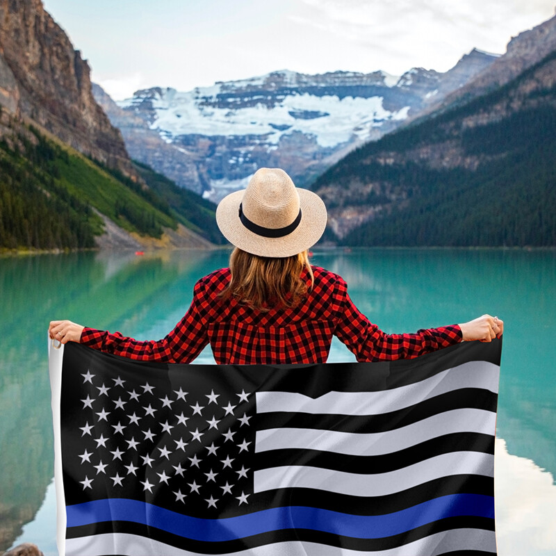 4x6 Thin Blue Line American Flag for Police and Law Enforcement Support