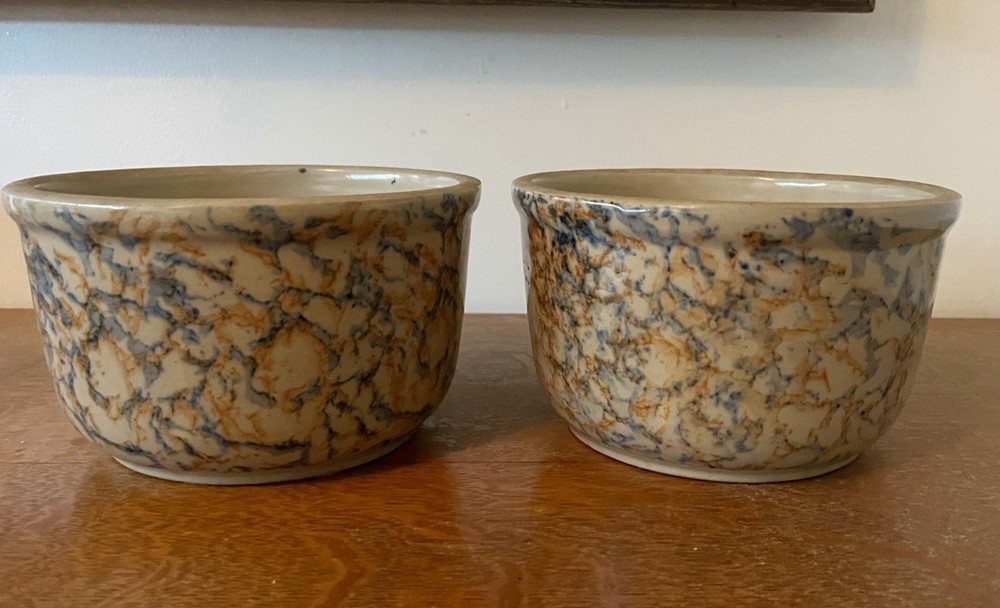 Vintage Red Wing Spongeware Bowl Blue Rust 7” Farmhouse 2 Available EUC 7B