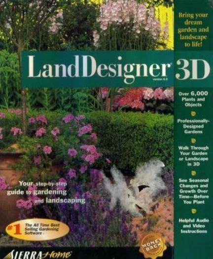 LandDesigner 3D 6.0 PC CD organize landscape land garden flowers shrubs plants +