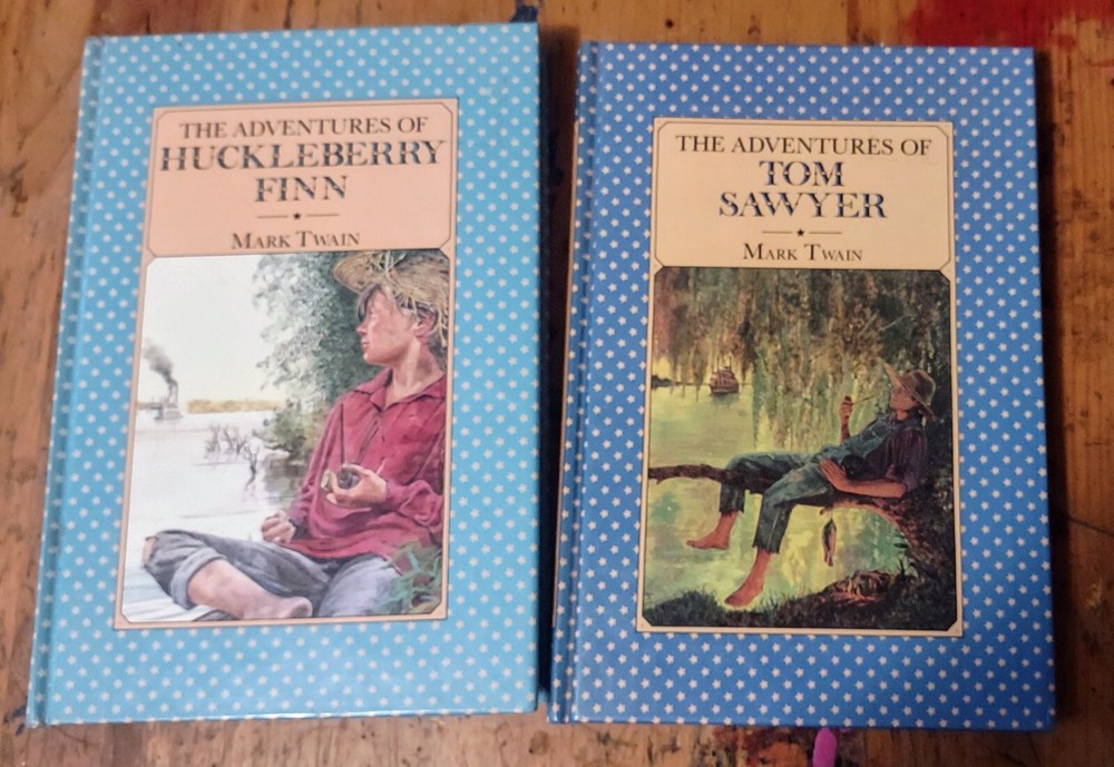 Lot of 2 Exeter Bks Mark Twain The Adventures of Tom Sawyer Huckleberry Finn HC