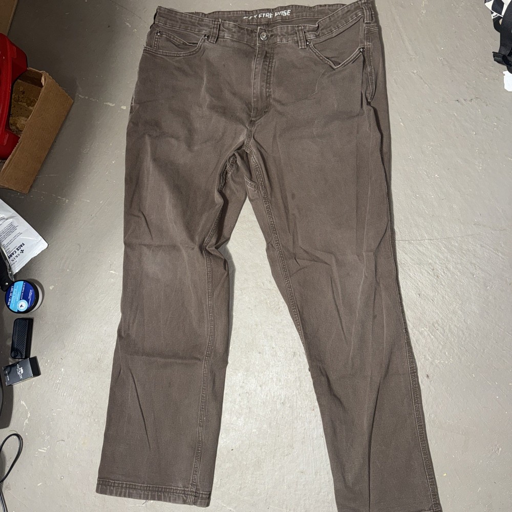 Duluth Flex Fire Hose Pants Men’s 40x32 Brown Standard Fit Stretch Workwear