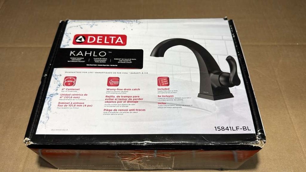 Delta 15841LF-BL Kahlo Single Handle Bathroom Faucet in Matte Black - USED!