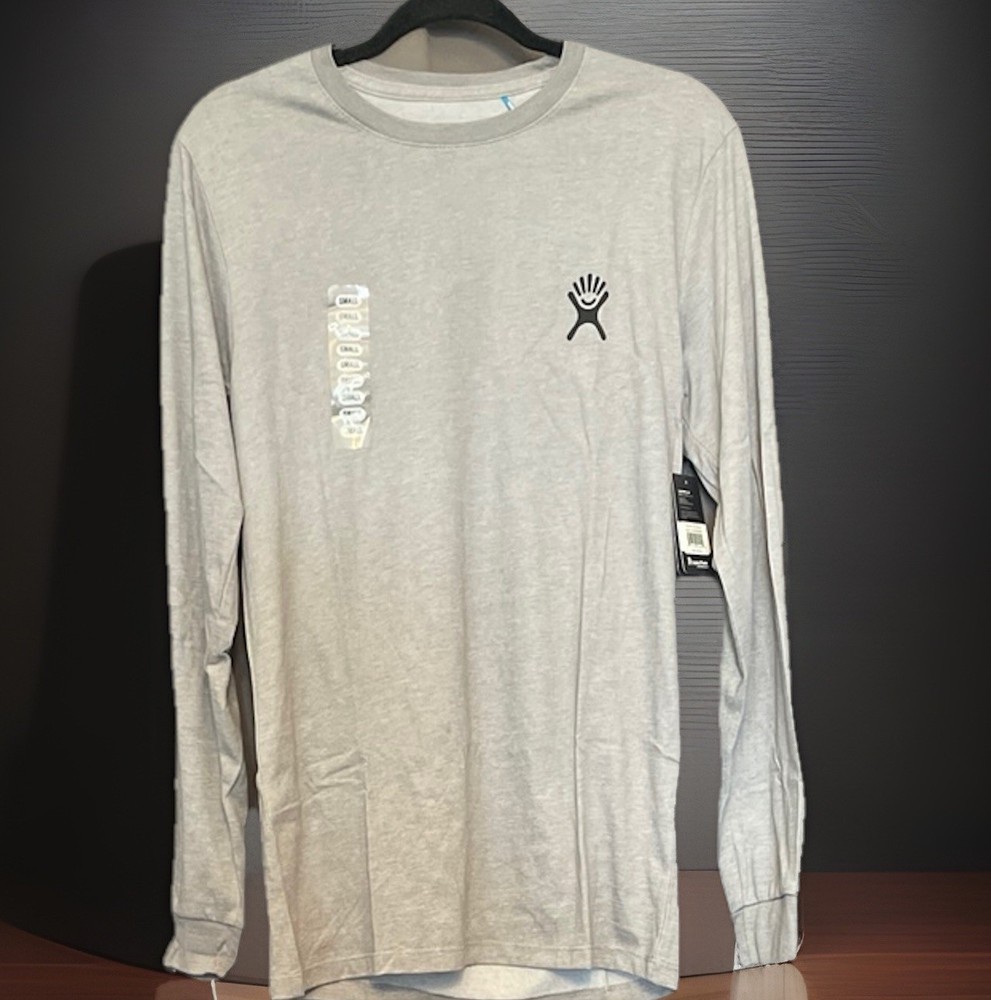 NWT Hydro Flask Men's Long Sleeve Logo T-shirt Gray Size Small