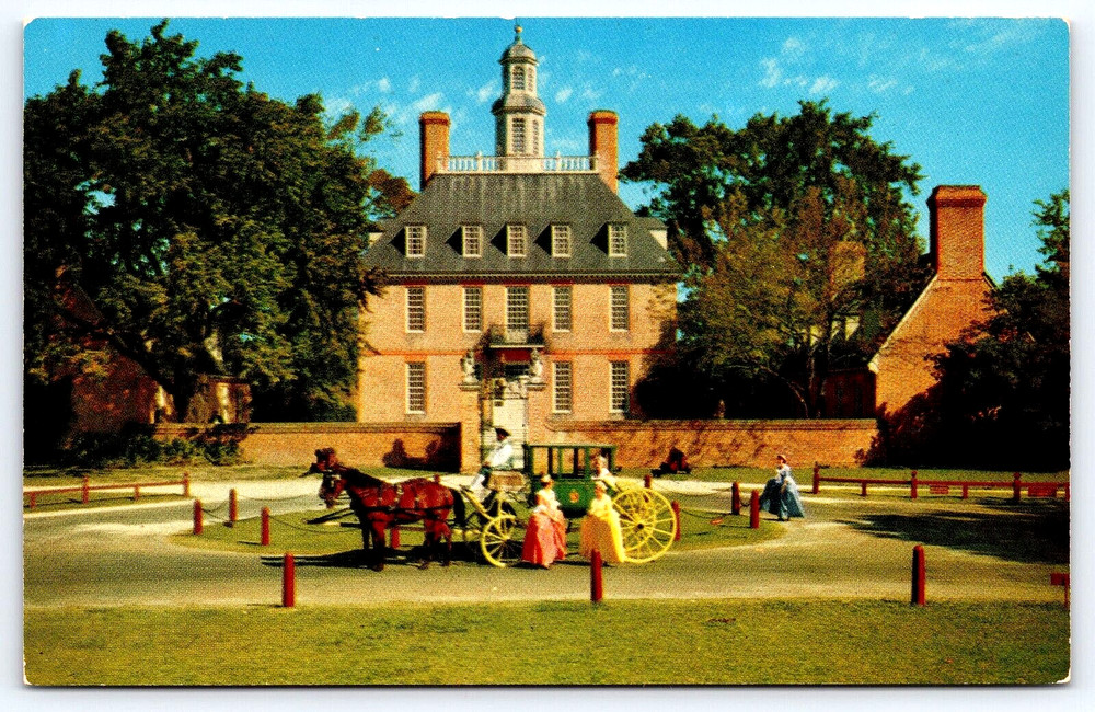 Williamsburg Virginia Usa The Governor's Palace Carriage Vintage Photo Postcard