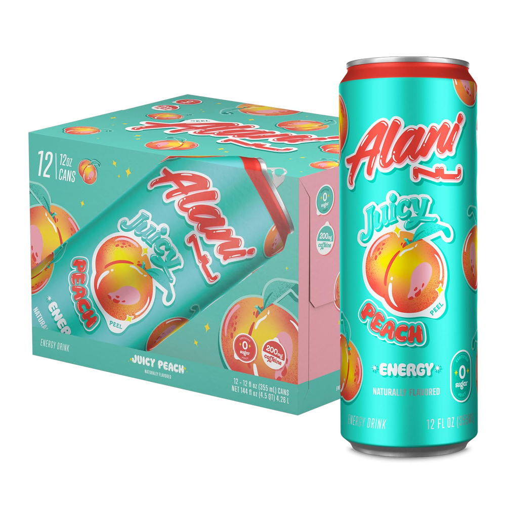 JUICY PEACH Sugar Free, Low Calorie Energy Drinks | 200Mg Caffeine | Biotin B Vi