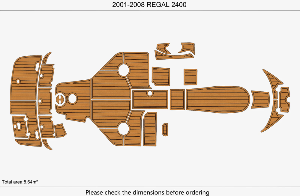 2004 Regal 2400 Swim Platform Cockpit Boat Pads EVA Foam Teak Deck Flooring Mat