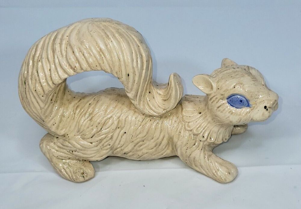 Ceramic Squirrel with Blue Eyes Yard Decoration
