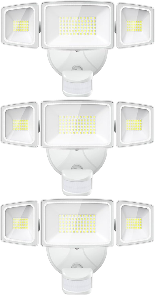 3 Pack 65W LED Motion Sensor Outdoor Lights, Security Light Motion Outdoor Flood
