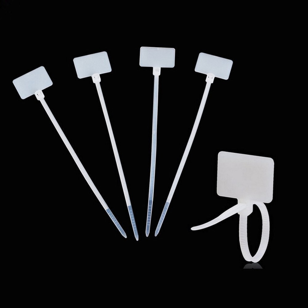 100 Pcs Write on Tags Wire Zip Ties Cable Mark Tags Nylon Power Marking Label...