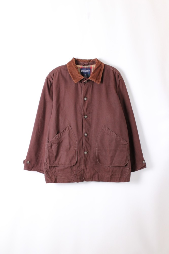 Lands End Vintage Hunting Jacket Canvas Barn Jacket Brown XL