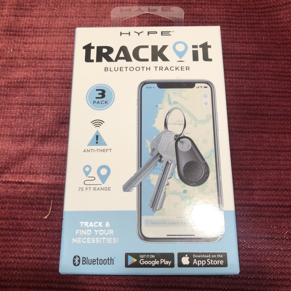 Hype Track It Bluetooth Tracker--new In Box, Never Opened Or Used.--3 Keys Total