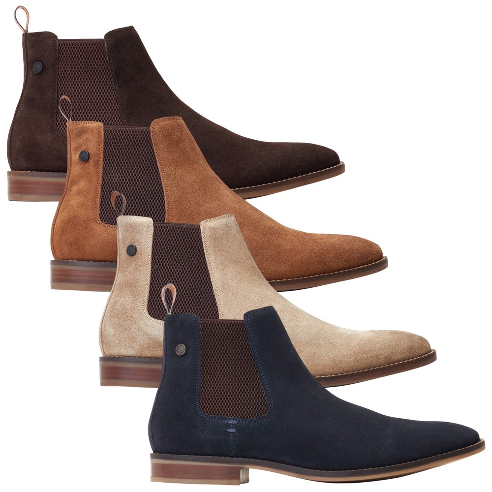 Base London Virgil Suede Chelsea Boots Smart Casual Ankle Pull-On