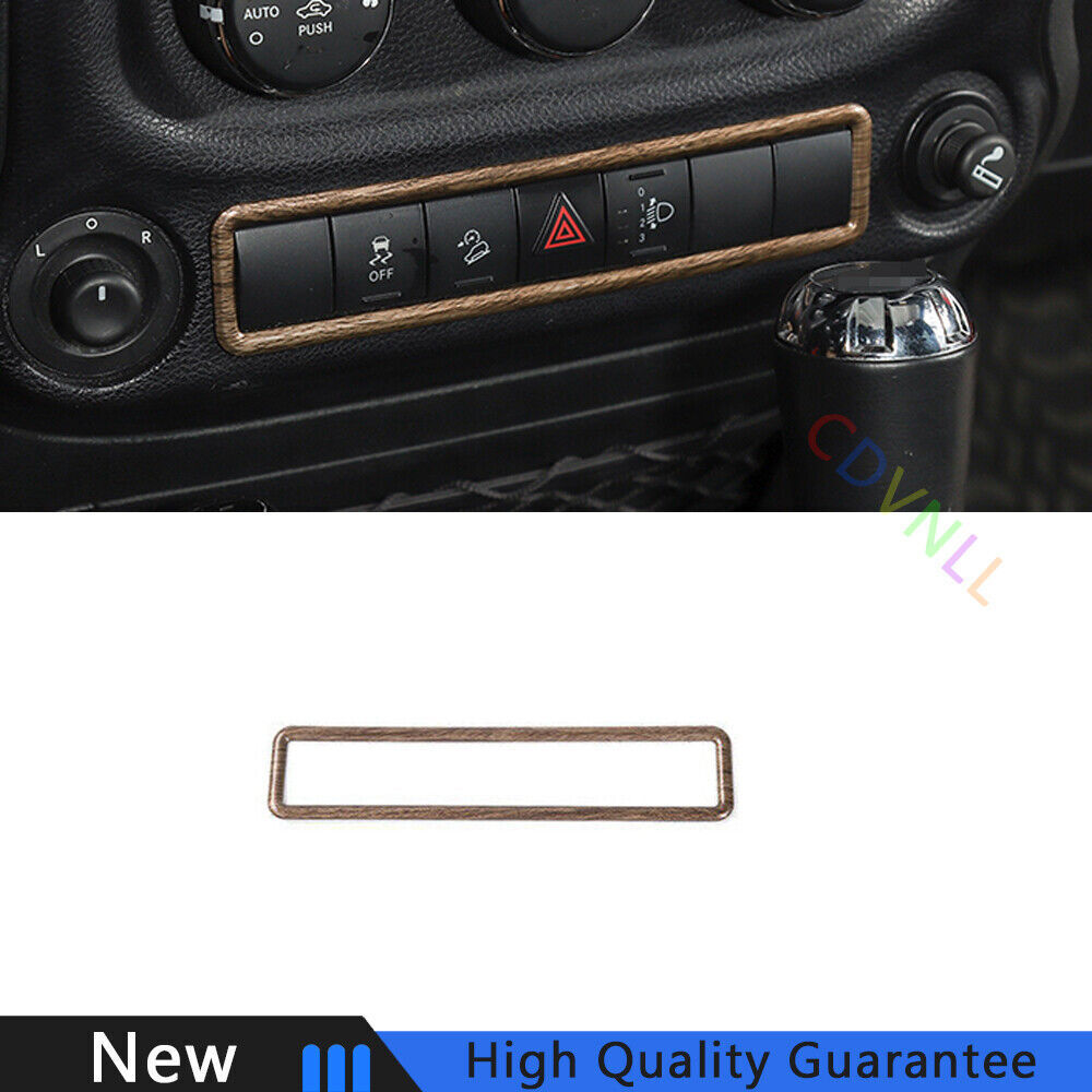 Wood Grain Emergency Light Button Frame Trim for Jeep Wrangler JK 2011-2017