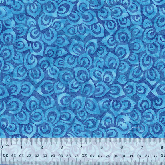 Anthology Batik Fabric | Splendor Peacock Petal Capri Blue YARD