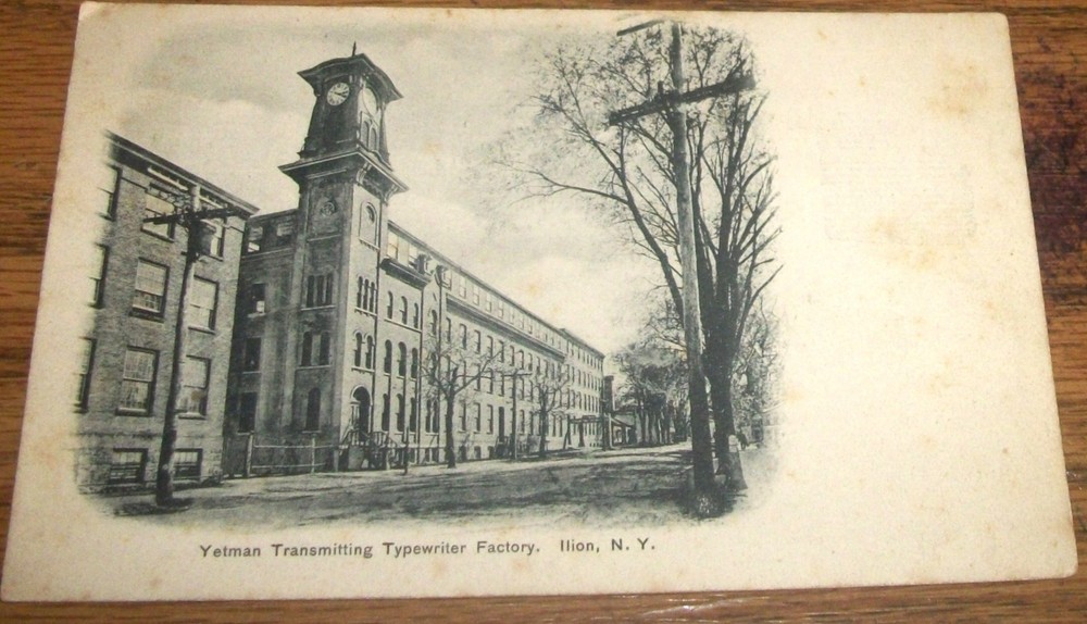 1920 Postcard YETMAN TRANSMITTING TYPEWRITER FACTORY ILION NEW YORK NY Q6