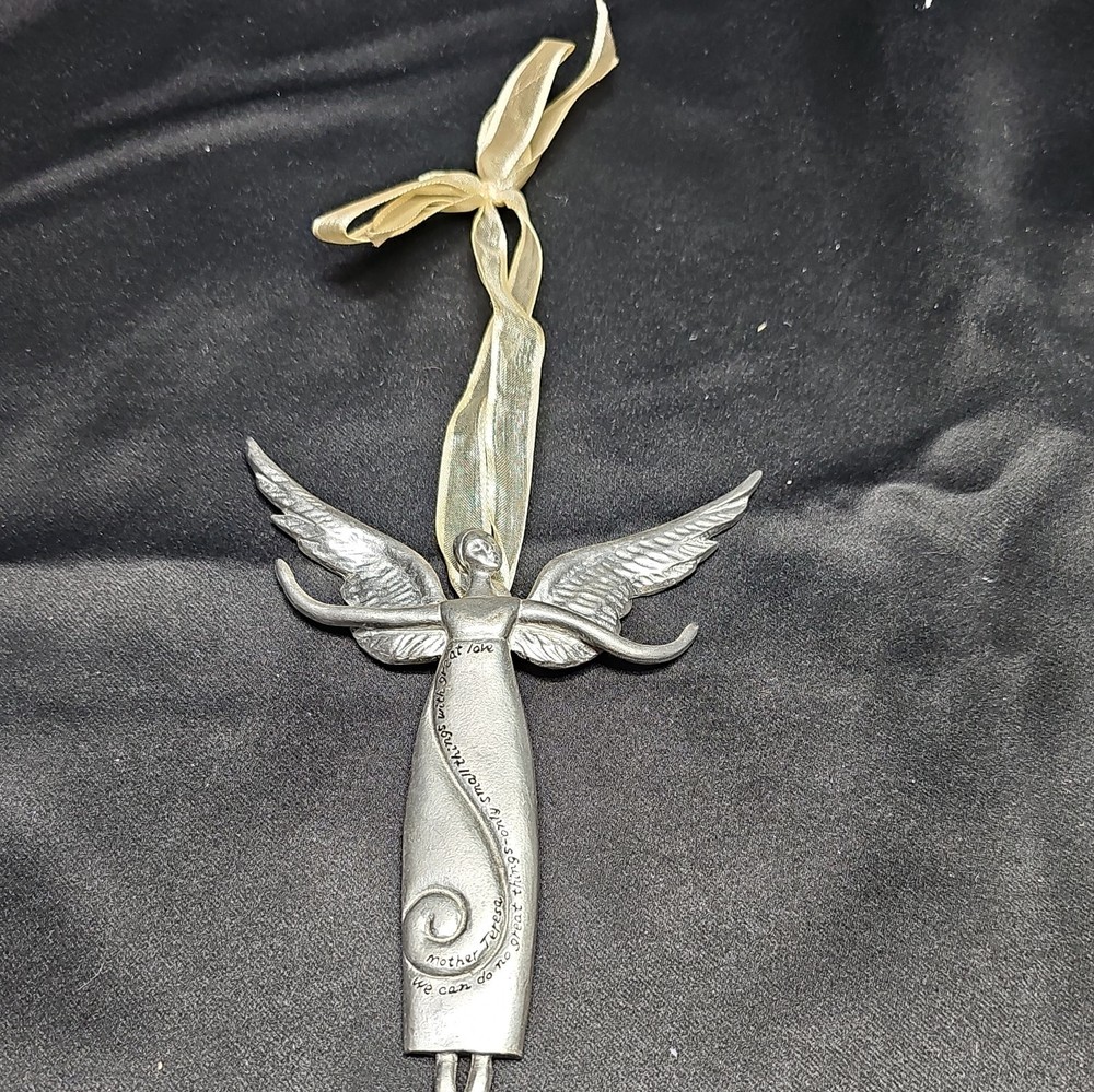 Serenity Angel Pewter Ornament Quote From Mother Teresa 6” Christmas