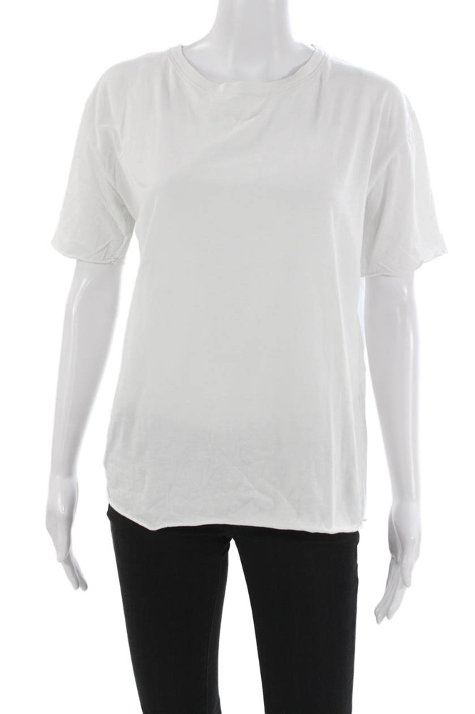 Alo Womens Basic White Cotton Crew Neck T-Shirt Short Sleeve Size SFree Shipping in US $100+ Orders | $6.95 Orders Below