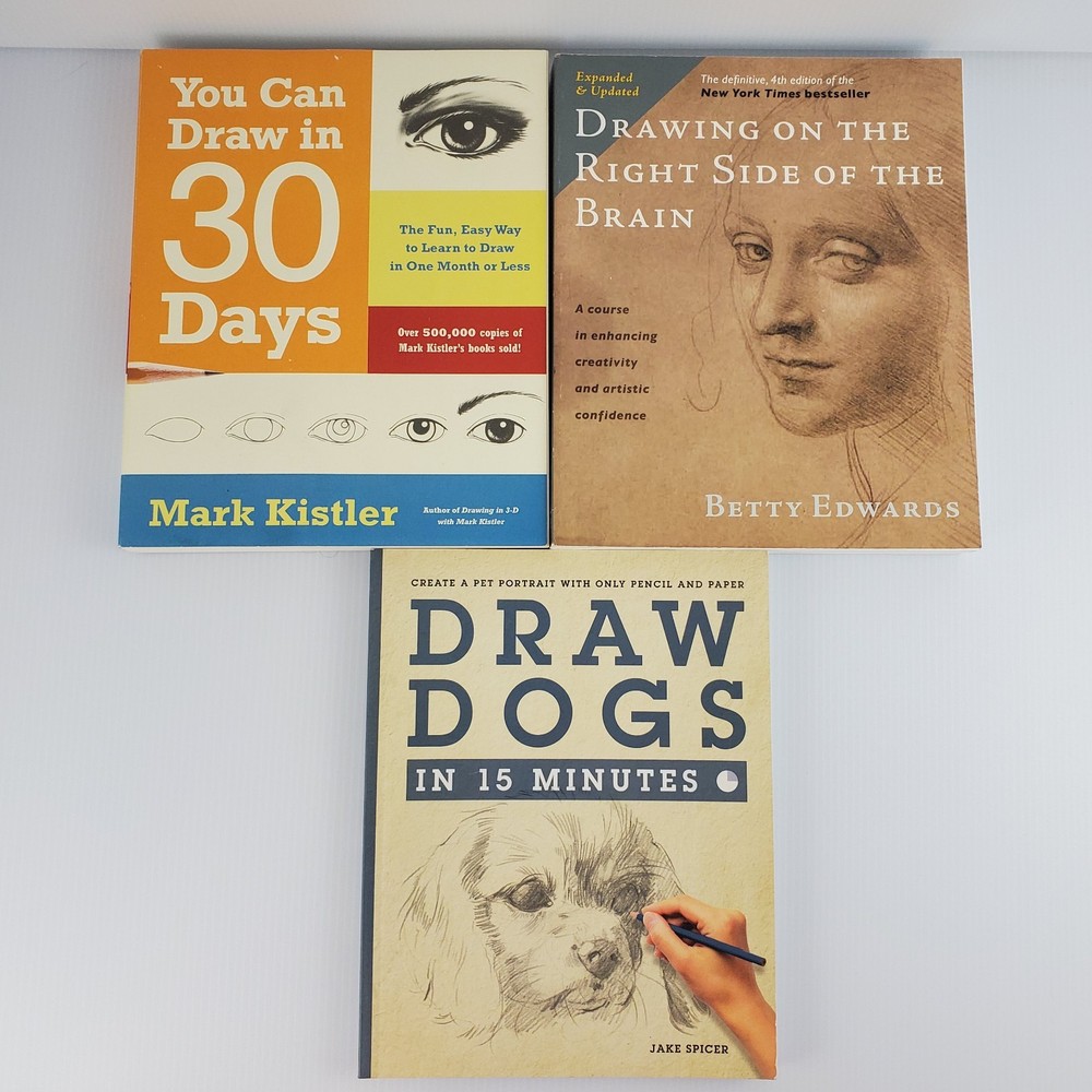 Lot 3 How to Draw Books Drawing on the Right Side of the Brain, Drawing Dogs ...