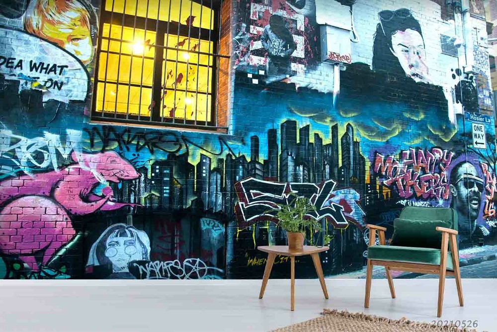 3D Abstract Street Graffiti Wall Murals Wallpaper Murals Wall Sticker Wall 218-image