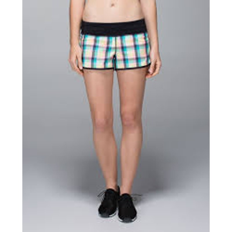Lululemon Run Speed Shorts Wee Wheezy Check Plaid Women's Size 6