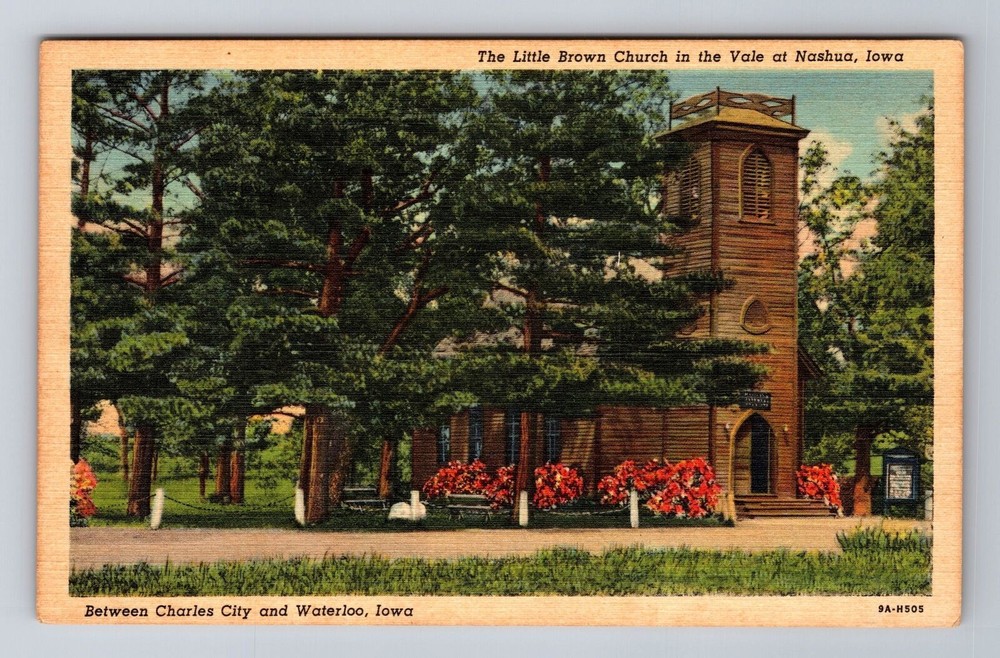 Nashua IA-Iowa, Panoramic Little Brown Church in the Vale, Vintage Postcard