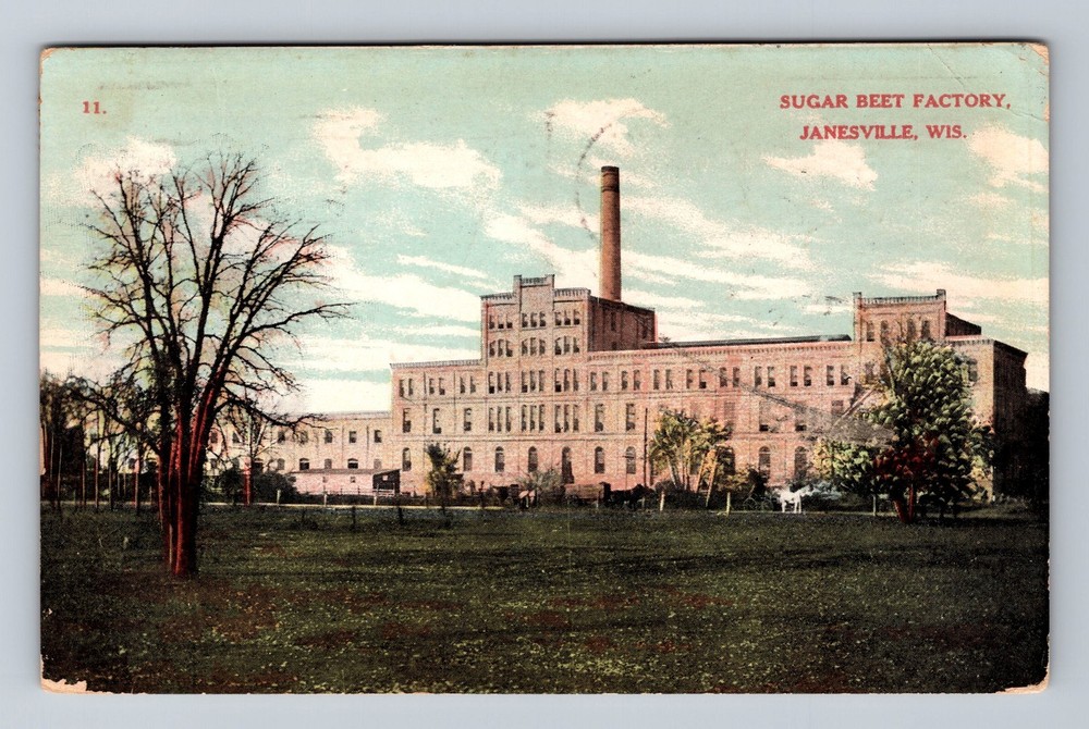 Janesville WI-Wisconsin, Sugar Beet Factory, Vintage c1908 Postcard